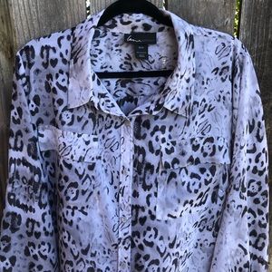 Lane Bryant • animal print blouse